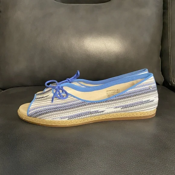 UGG Marleigh Blue Open Toe Flats Size 9 - Picture 3 of 9